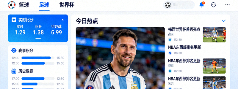 6686体育平台一站式展示篮球足球世界杯数据与新闻的界面