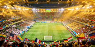 足球世界杯决赛球场全景 - 观众席座无虚席