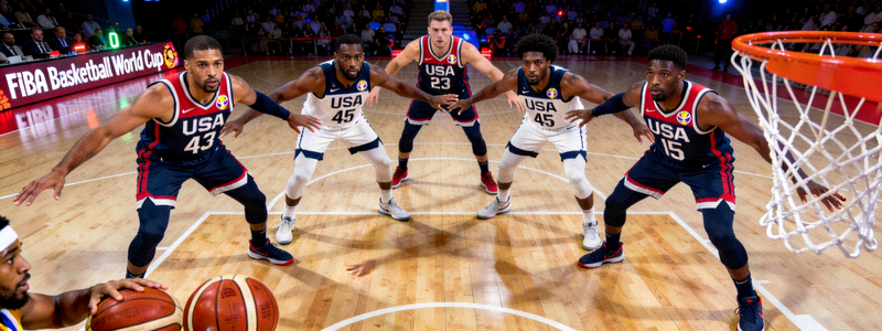 美国男篮国家队在篮球世界杯赛场上的团队防守阵型