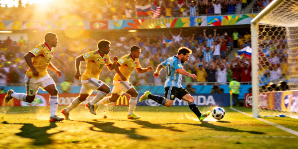 足球世界杯精彩进球集锦 - 梅西连过数人射门得分